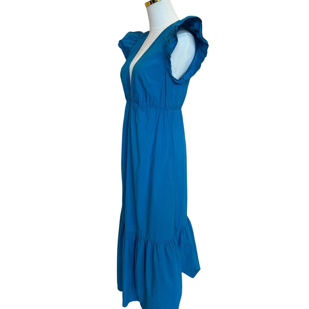 Rails Cerulean Blue Midi Dress SMALL Cottage Tiered Ruffle Cotton Designer $248 - Picture 8 of 11